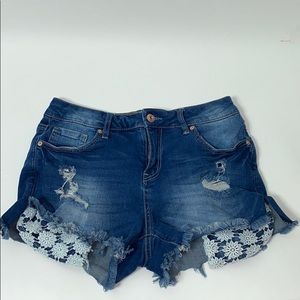 Blue Ripped/ Lace American Rag Shorts Size 7
